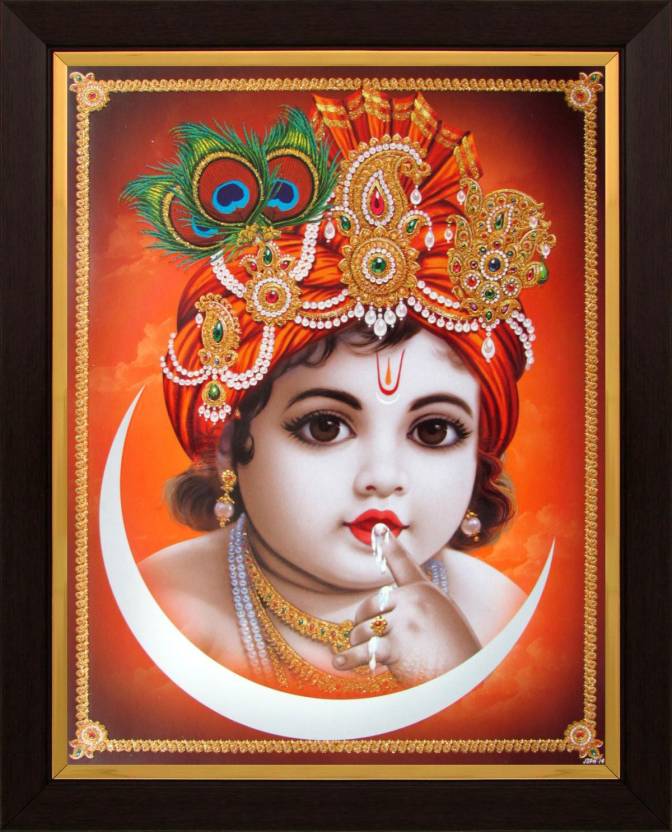 Lord Krishna Baby Krishna Bal Gopal Poster Paper Print Art