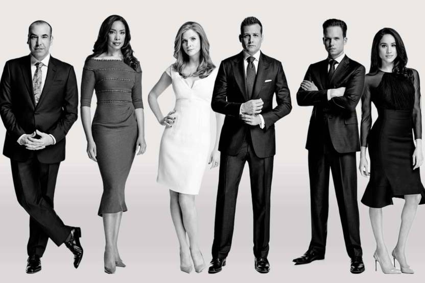 Suits - The Star Cast - Greyscale Paper Print - TV Series posters in ...