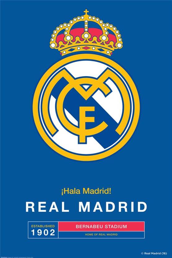 real madrid c f large poster crest 33 paper print sports posters