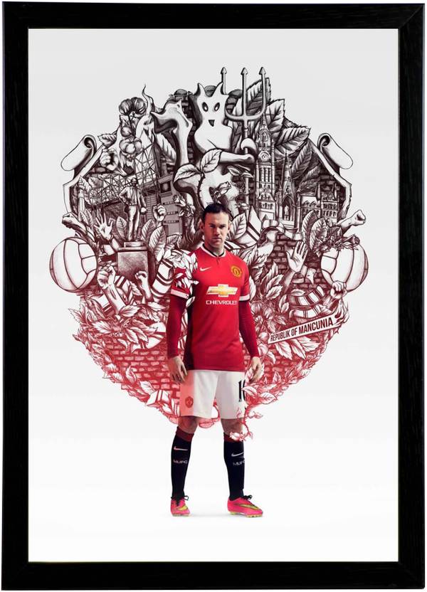 Manchester United Red Devil Wall Art Framed Poster Photographic Manchester United Red Devil Wall Art Framed Poster Photographic Paper 12 Inch X 8