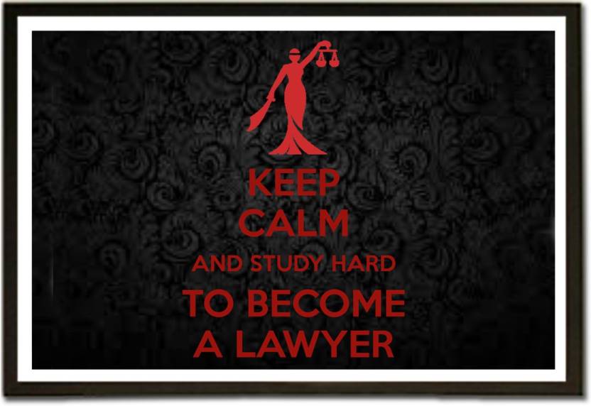Framed Keep Calm And Study Hard To Become A Lawyer Paper
