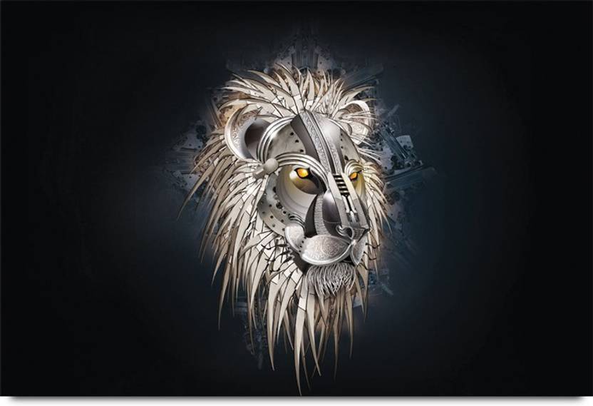Abstract Lion C Paper Print Animals Abstract Nature
