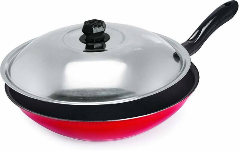 Buyer NON STICK CHINESE WOK POT Kadhai 28 cm diameter with Lid 2 L