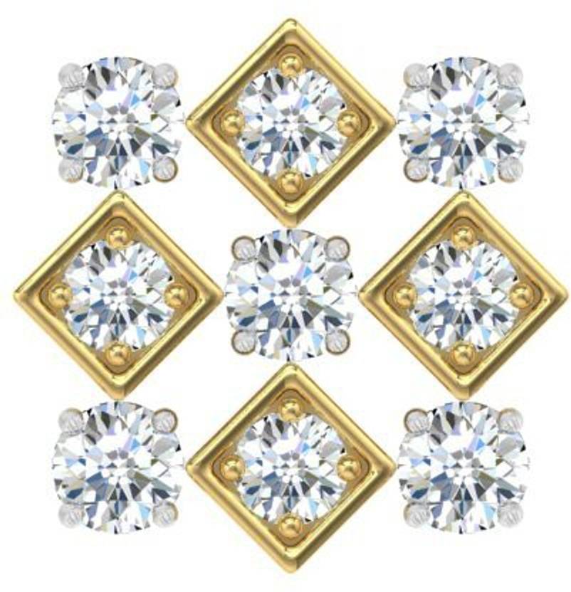 Tbz Theoriginal Daily Wear 18kt Diamond Yellow Gold Stud Price In