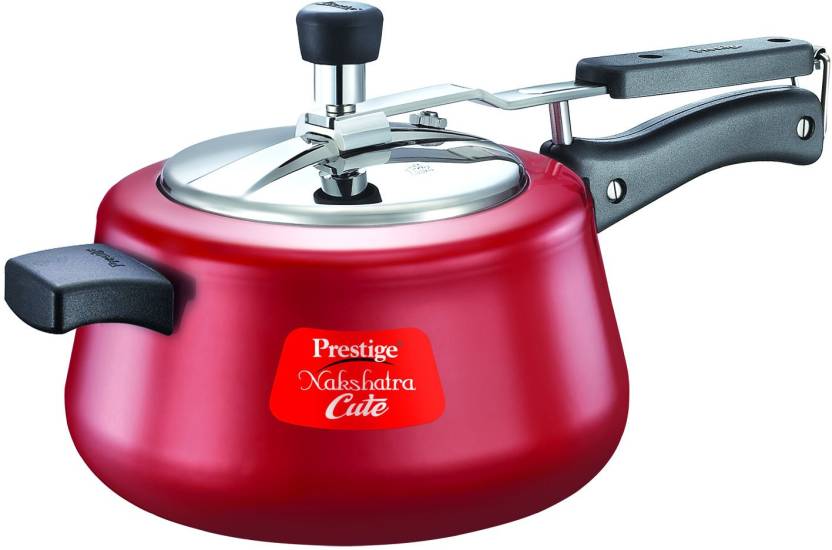 Prestige Nakshatra Cute 3L Aluminium Pressure Cooker (Red)