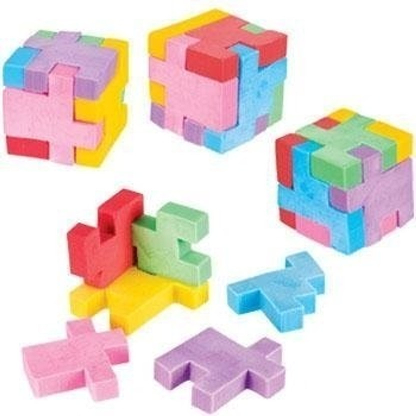 Puzzle Cube Erasers 12 Per Unit Drawing Painting Supplies Pencil Erasers Arts Crafts