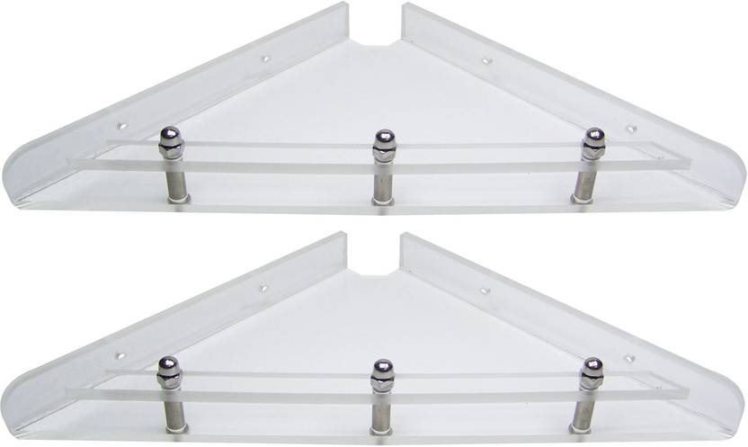 Transtal 2 Pc Triangle Corner 9 Acrylic Wall Shelf In Triangle Corner 9 Acrylic Wall Shelf