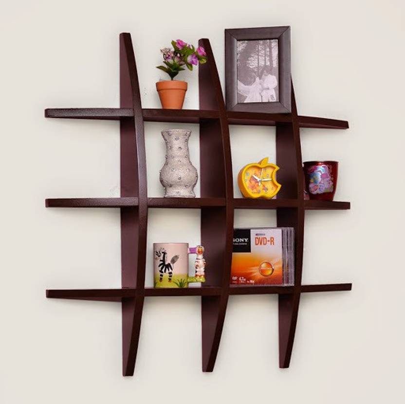 usha furniture wooden wall shelf
