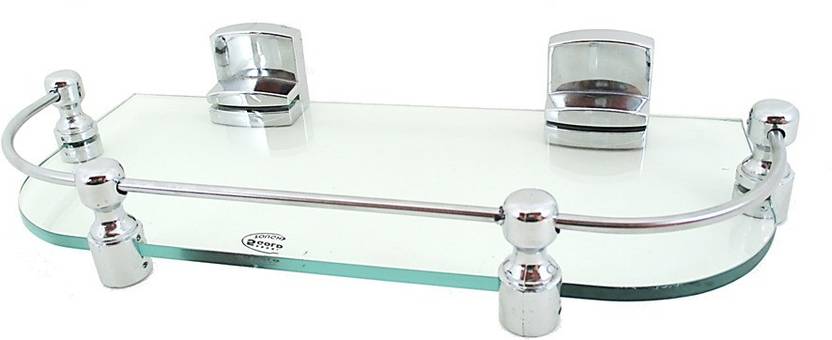 RoyaL Indian Craft 12 By 5 Inch RIC517 New Look Glass Wall Shelf Number of Shelves 1, Clear