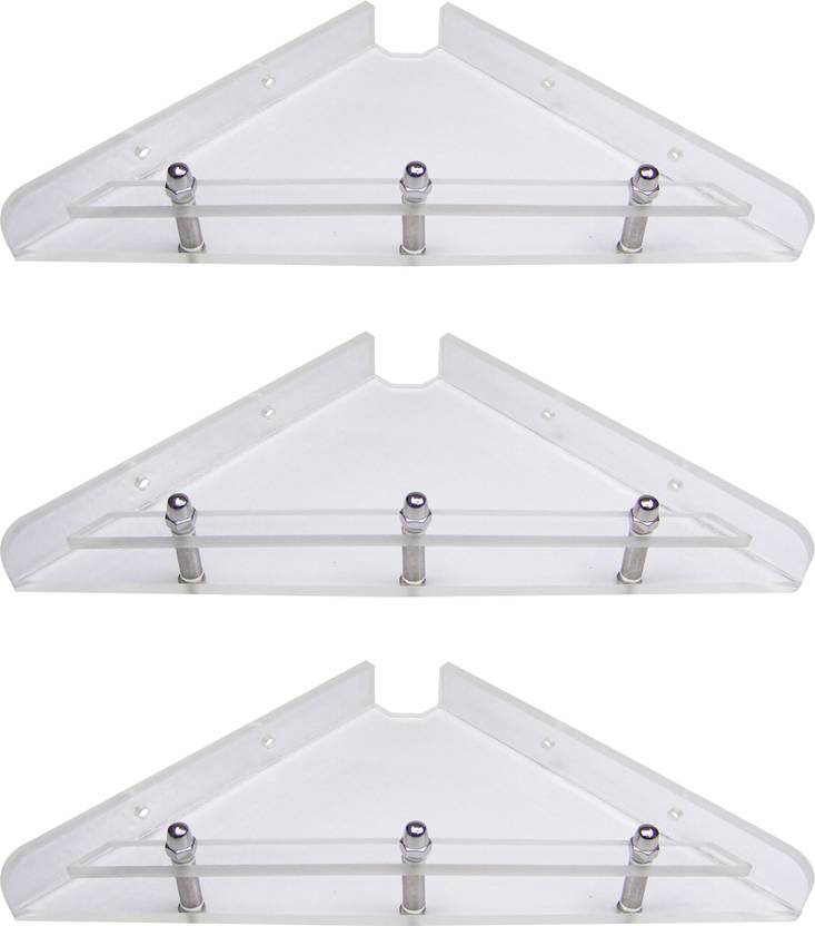 Transtal 3 Pc Triangle Corner 8 Acrylic Wall Shelf In Triangle Corner 8 Acrylic Wall Shelf