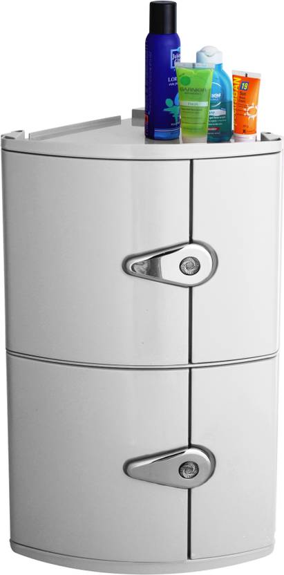 Cipla Plast Double Door Corner Cabinet Plastic Wall Shelf In Cipla Plast Double Door Corner Cabinet Plastic Wall Shelf Number Of Shelves 4 White