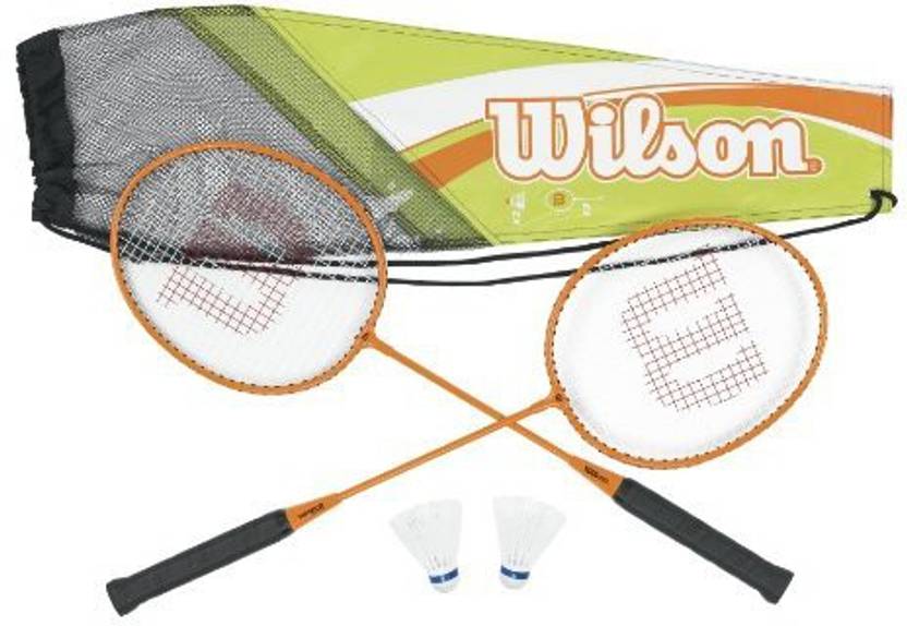 WILSON Adult's All Gear Badminton Kit Black, Yellow Strung Badminton
