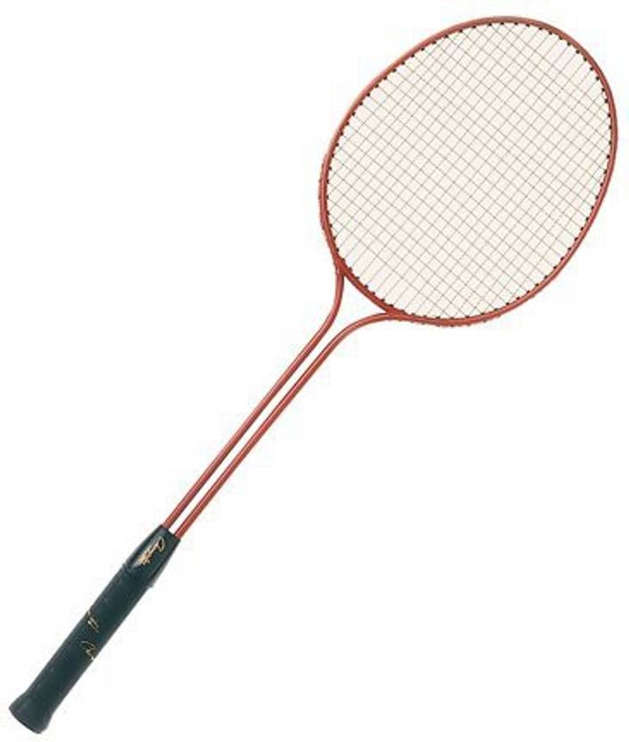 Champion Sports Double Steel Frame Badminton Racket Red, Black Strung