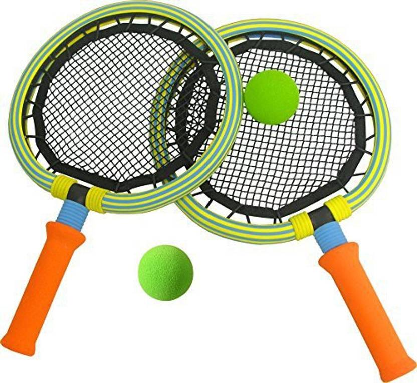 SAFSOF Bing Bang Springy Racket With Ball G4 Strung Badminton Rac...