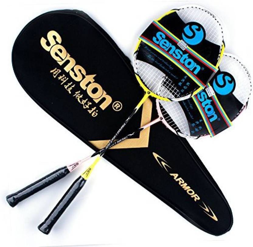 Senston Two pieces Graphite Shaft Badminton Racquet G4 Strung Bad...