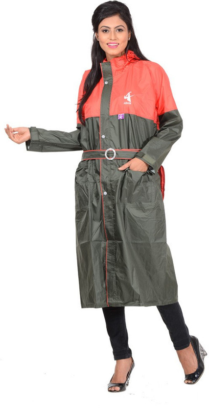 Buy Green Allwin Solid Women Raincoat 
