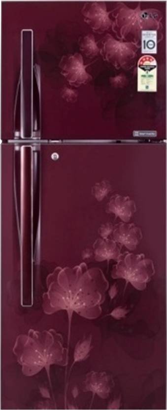 LG 255 L Frost Free Double Door Refrigerator (GL-F282RSFL, Scarlet Florid) 