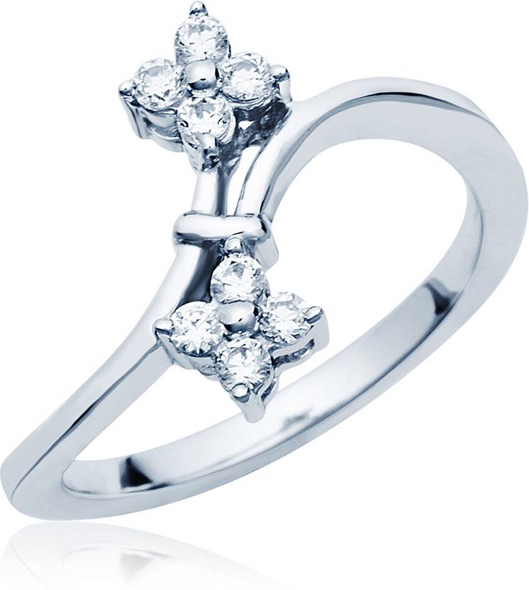 Navvya Silver Cubic Zirconia Rhodium Plated Ring Price In India