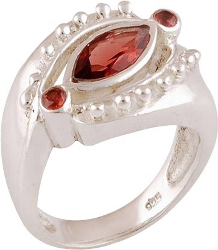 Silver Prince Designer Silver Garnet Ring Price In India Buy