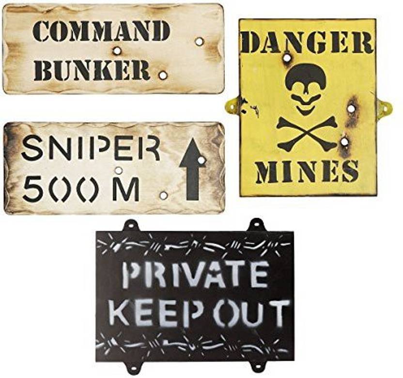 Kas Of 4 Wooden Army Wall Signs Kids Army Bedroom Signs Of 4