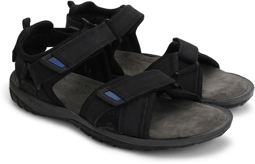 WOODLAND Men Black Sandals - Buy NUBUCK 