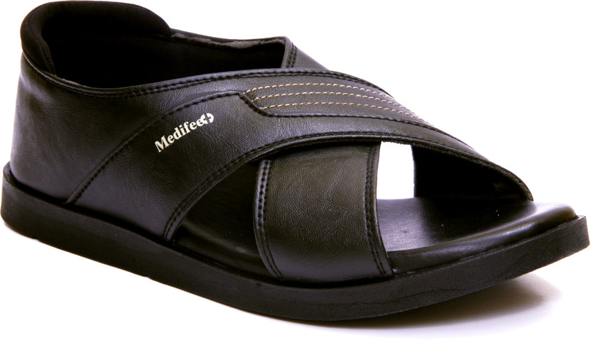 MEDIFEET Men Black Sandals - Buy Black 