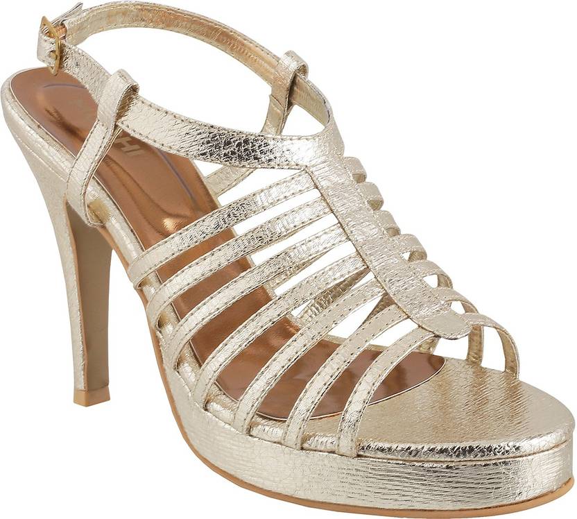 Mochi Women 15,Gold Heels