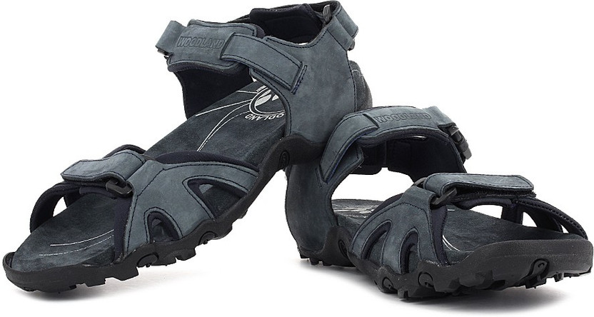 WOODLAND Men Black, Grey Sports Sandals 