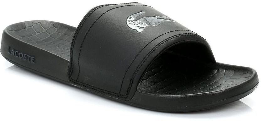 black lacoste sandals