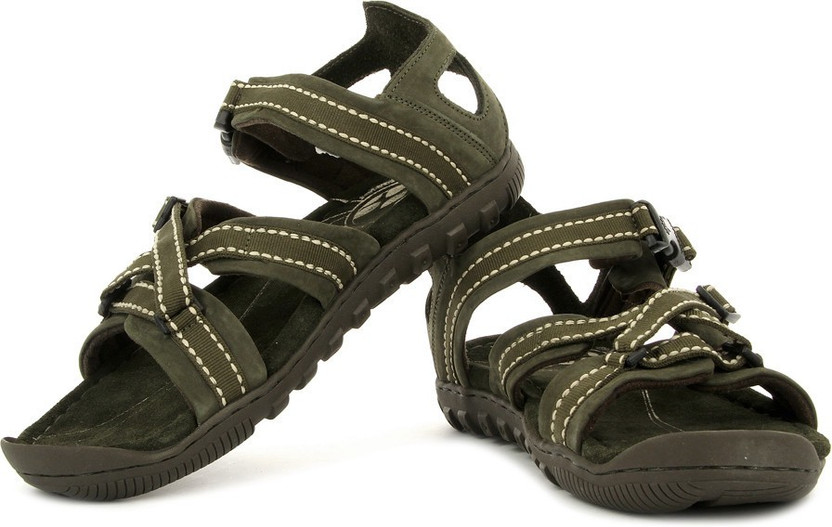 WOODLAND Men Olive Sandals - Buy NUBUCK 