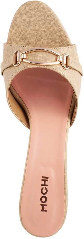 Mochi Women 20,Beige Heels