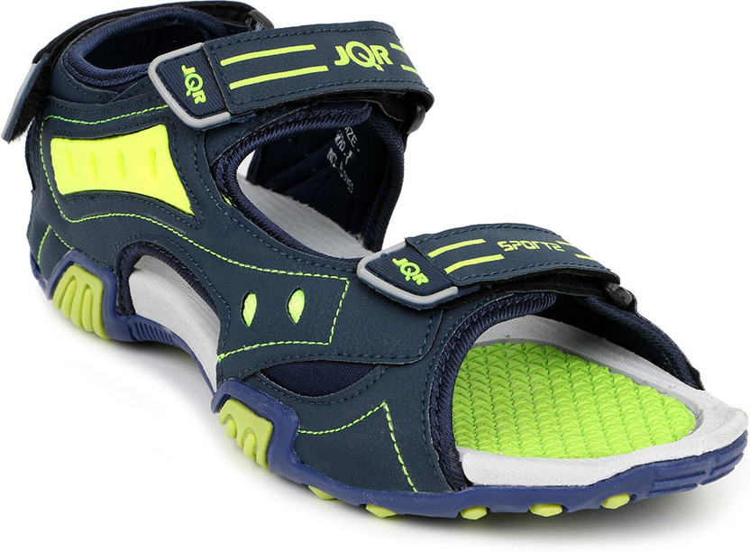 JQR Men Navy, Green Sandals - Buy Navy 