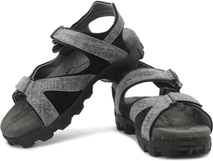 WOODLAND Men Black, Grey Sports Sandals 