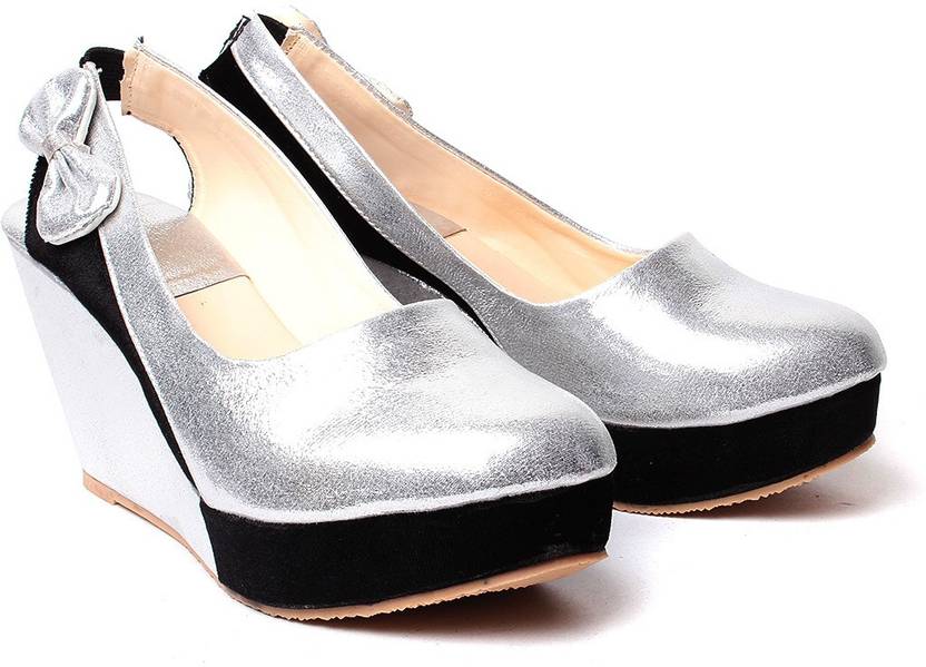 Elina Women Silver Wedges Buy Silver Color Elina Women Silver