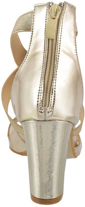 Mochi Women 15,Gold Heels