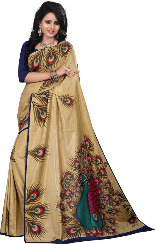Dream Beauty Fashion Floral Print Assam Silk Pure Silk Saree