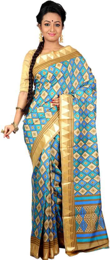 Womilo Floral Print Murshidabad Silk Saree