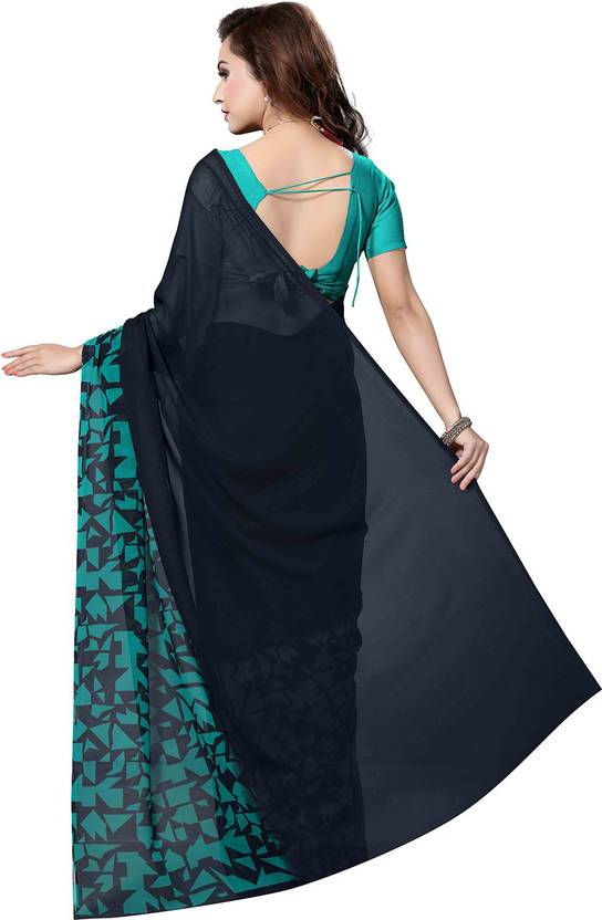 Ishin Printed Fashion Synthetic Georgette Saree