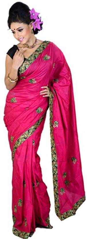 Art Silk Saree  (Purple)