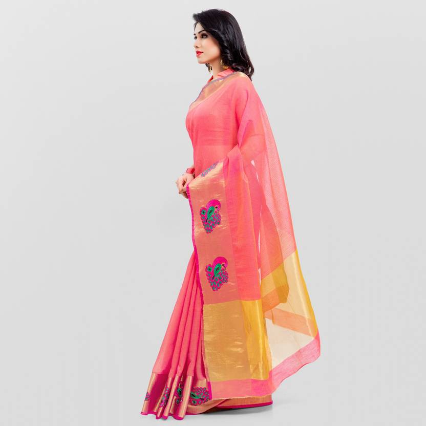 SARNGIN BOUTIQUE Embellished Bollywood Silk, Silk Cotton Blend Saree