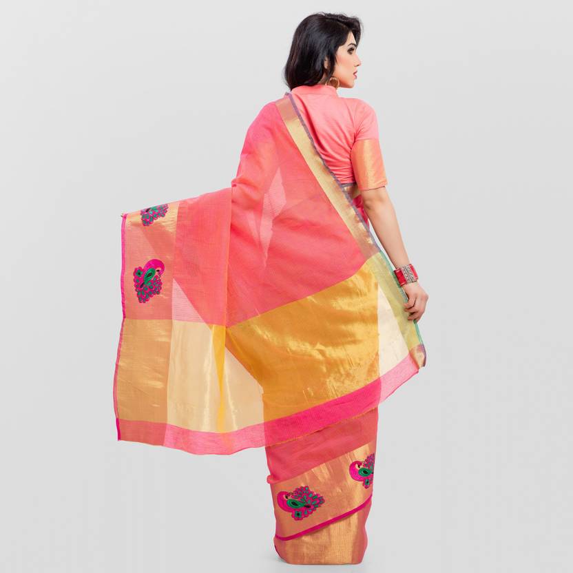 SARNGIN BOUTIQUE Embellished Bollywood Silk, Silk Cotton Blend Saree