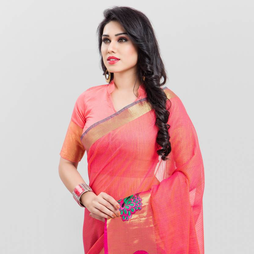 SARNGIN BOUTIQUE Embellished Bollywood Silk, Silk Cotton Blend Saree