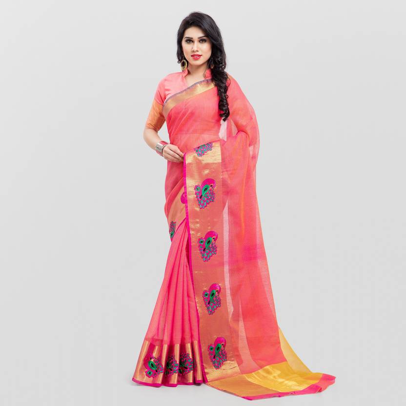 SARNGIN BOUTIQUE Embellished Bollywood Silk, Silk Cotton Blend Saree