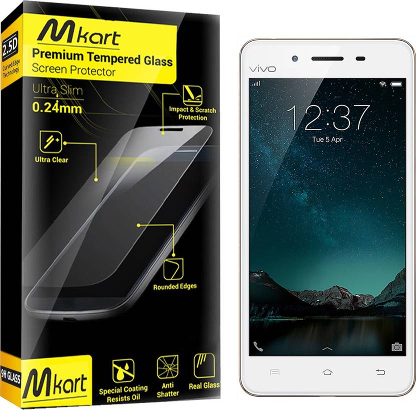 Efron Round Edge 25d Clear. Mkart Tempered Glass Guard for Vivo V3 .