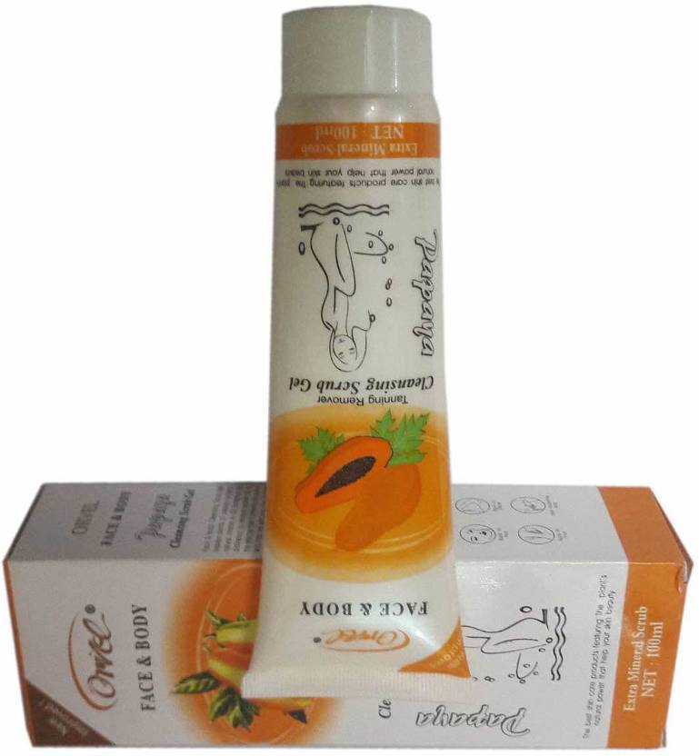 orvel Papaya Cleansing Face & Body Scrub Price in India, Buy orvel