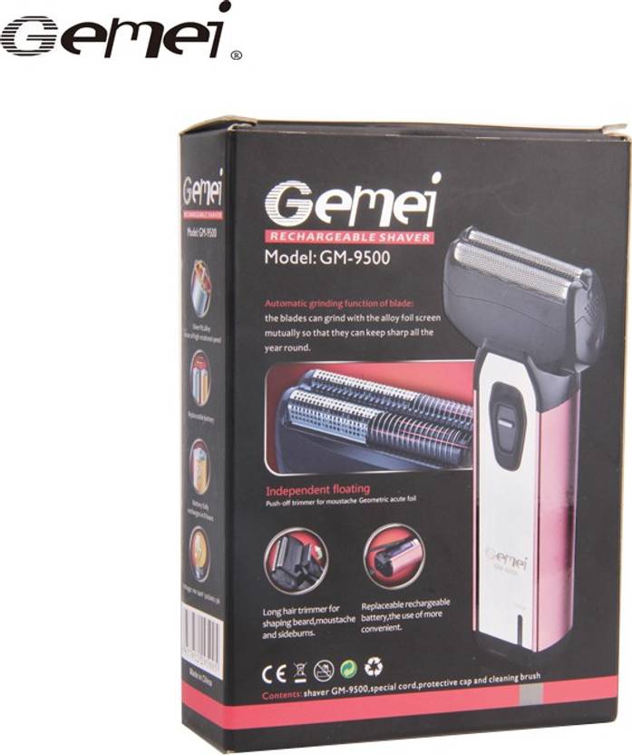 Gemei Pop Up Trimmer GM-9500 Shaver For Men (Black, Silver) 