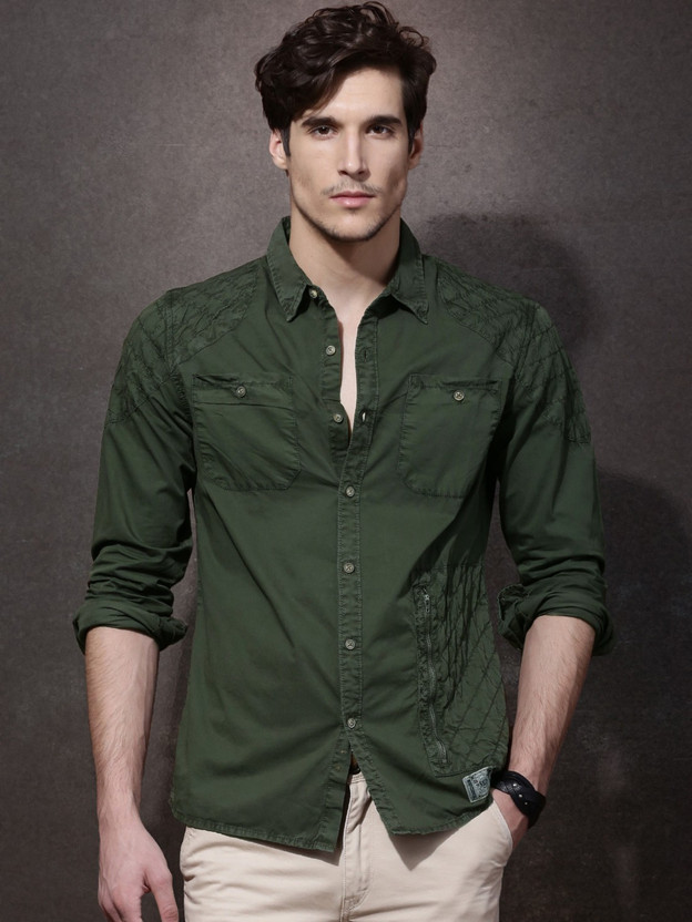 Olive green shirt flipkart clearance