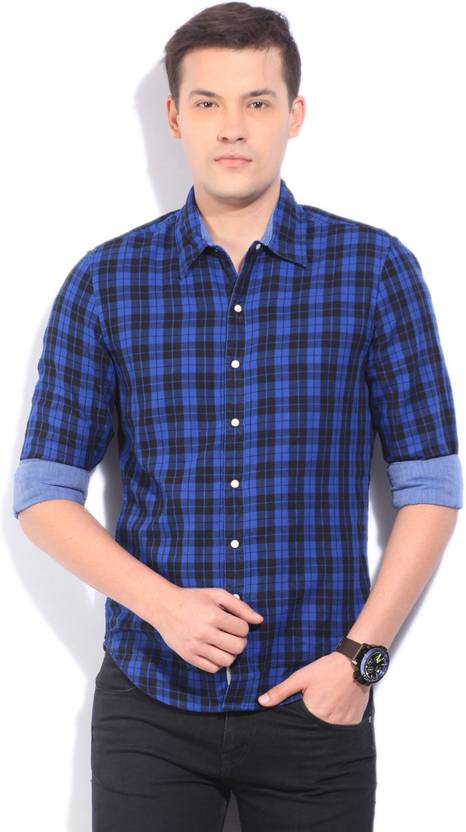 Levi's Men's Checkered Casual Blue Shirt