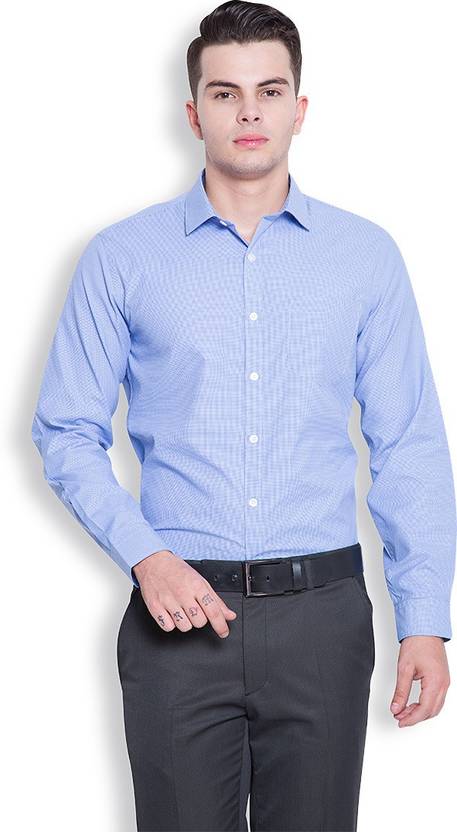 Mark Taylor Men's Solid Formal White, Blue Shirt