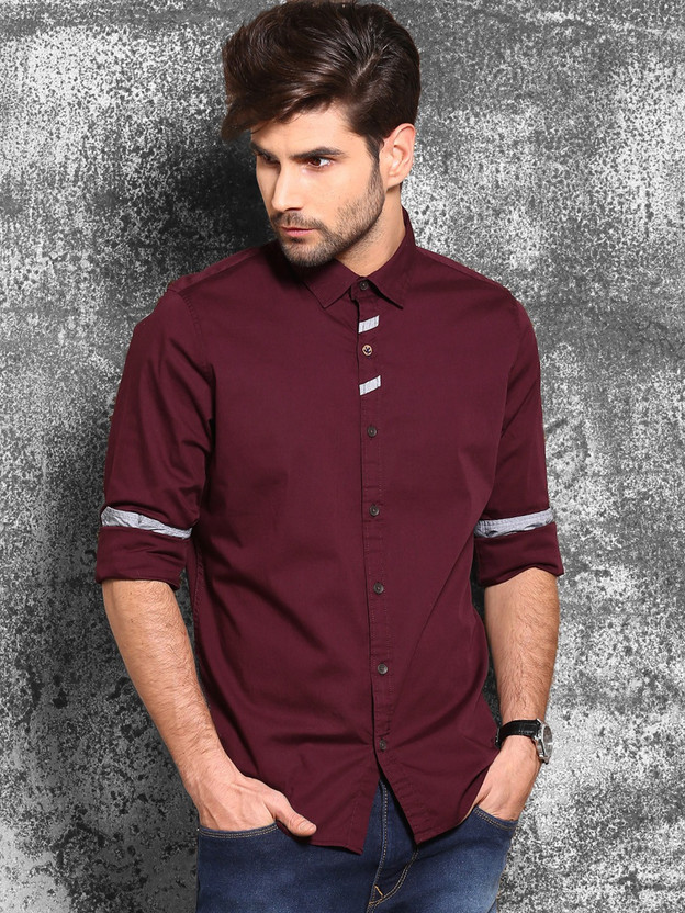 Wrogn maroon shirt clearance